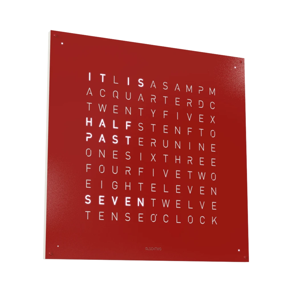 EARTH 90x90 RED PEPPER 時鐘 - STEEL系列 QLOCKTWO 德國時鐘