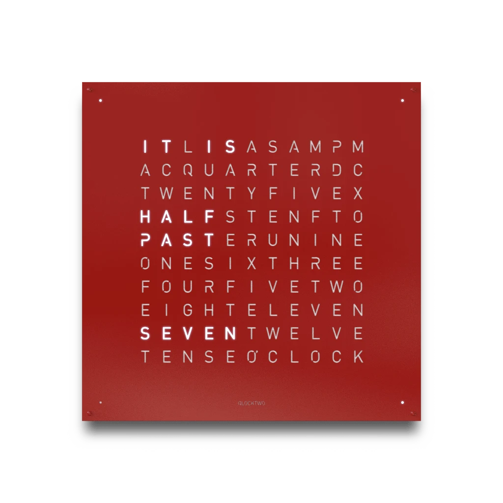 EARTH 90x90 RED PEPPER 時鐘 - STEEL系列 QLOCKTWO 德國時鐘