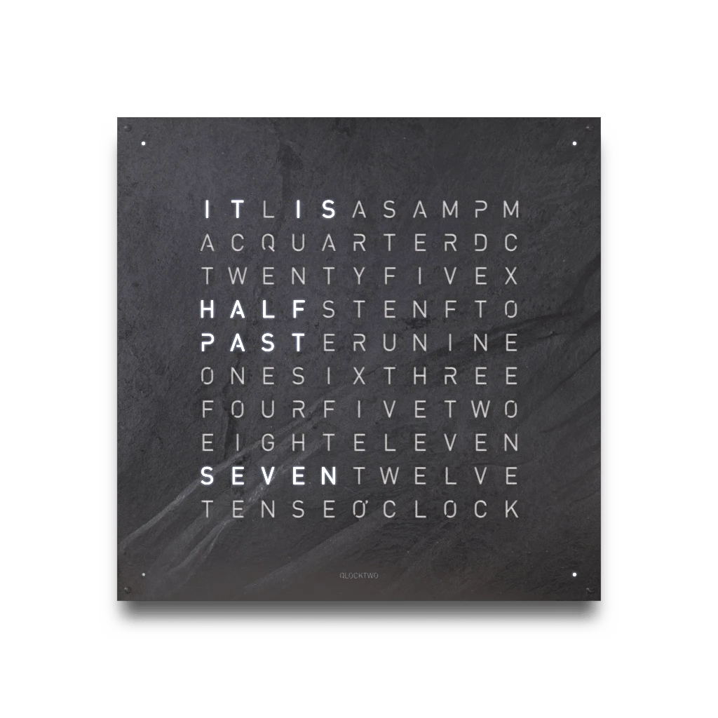 EARTH 90x90 METAMORPHITE 時鐘 - CREATOR'S EDITION系列 QLOCKTWO 德國時鐘