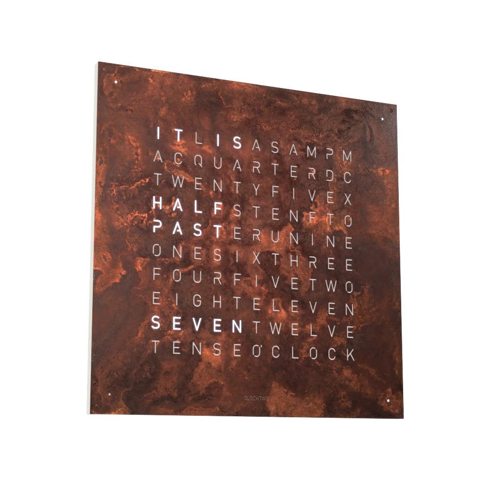EARTH 90x90 RUST 時鐘 - CREATOR'S EDITION系列 QLOCKTWO 德國時鐘