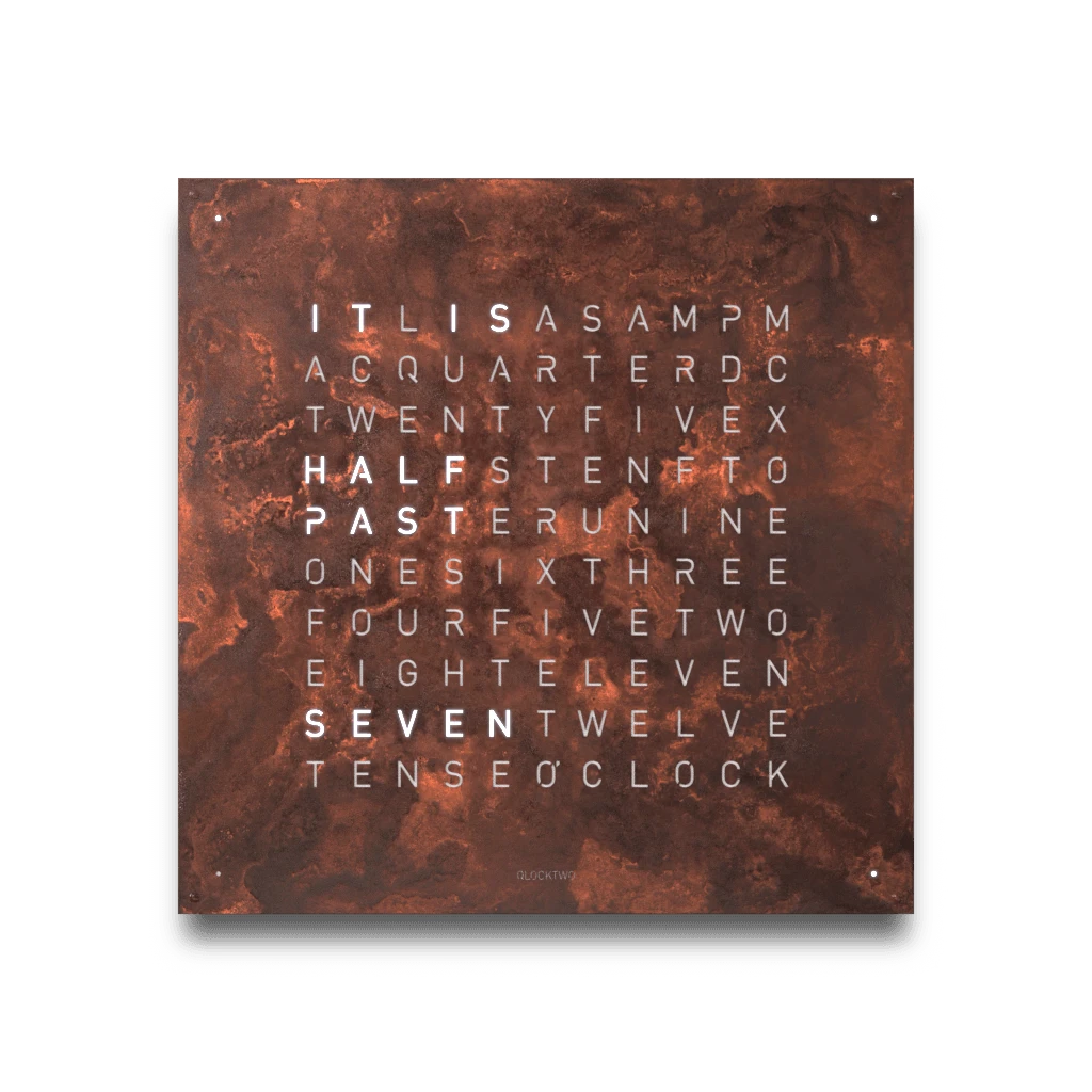 EARTH 90x90 RUST 時鐘 - CREATOR'S EDITION系列 QLOCKTWO 德國時鐘