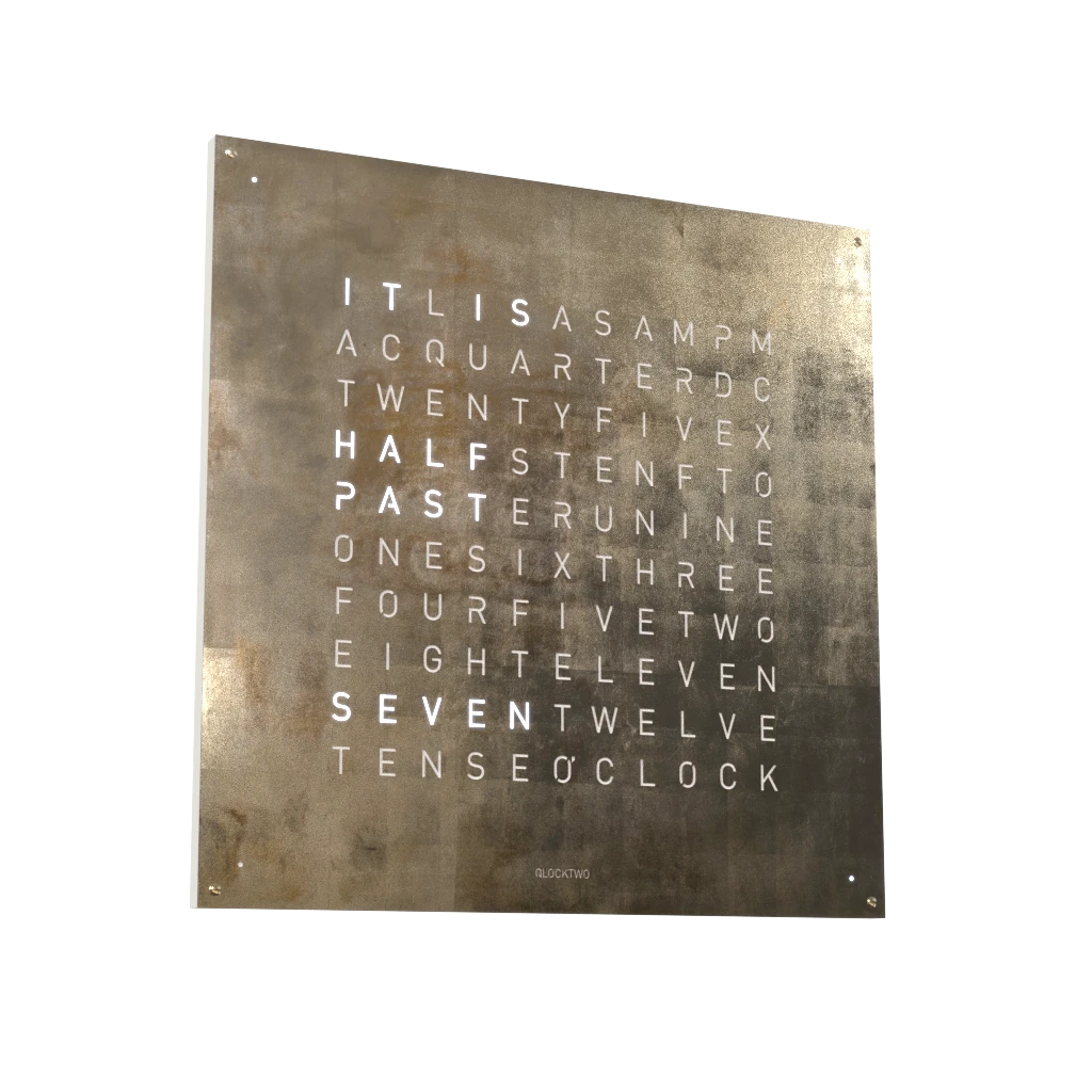 EARTH 90x90 SILVER & GOLD 時鐘 - CREATOR'S EDITION系列 QLOCKTWO 德國時鐘