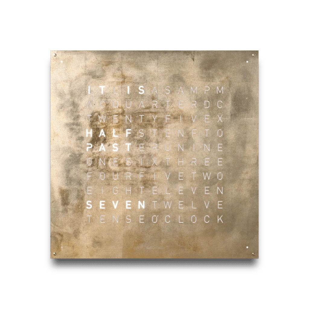 EARTH 90x90 SILVER & GOLD 時鐘 - CREATOR'S EDITION系列 QLOCKTWO 德國時鐘