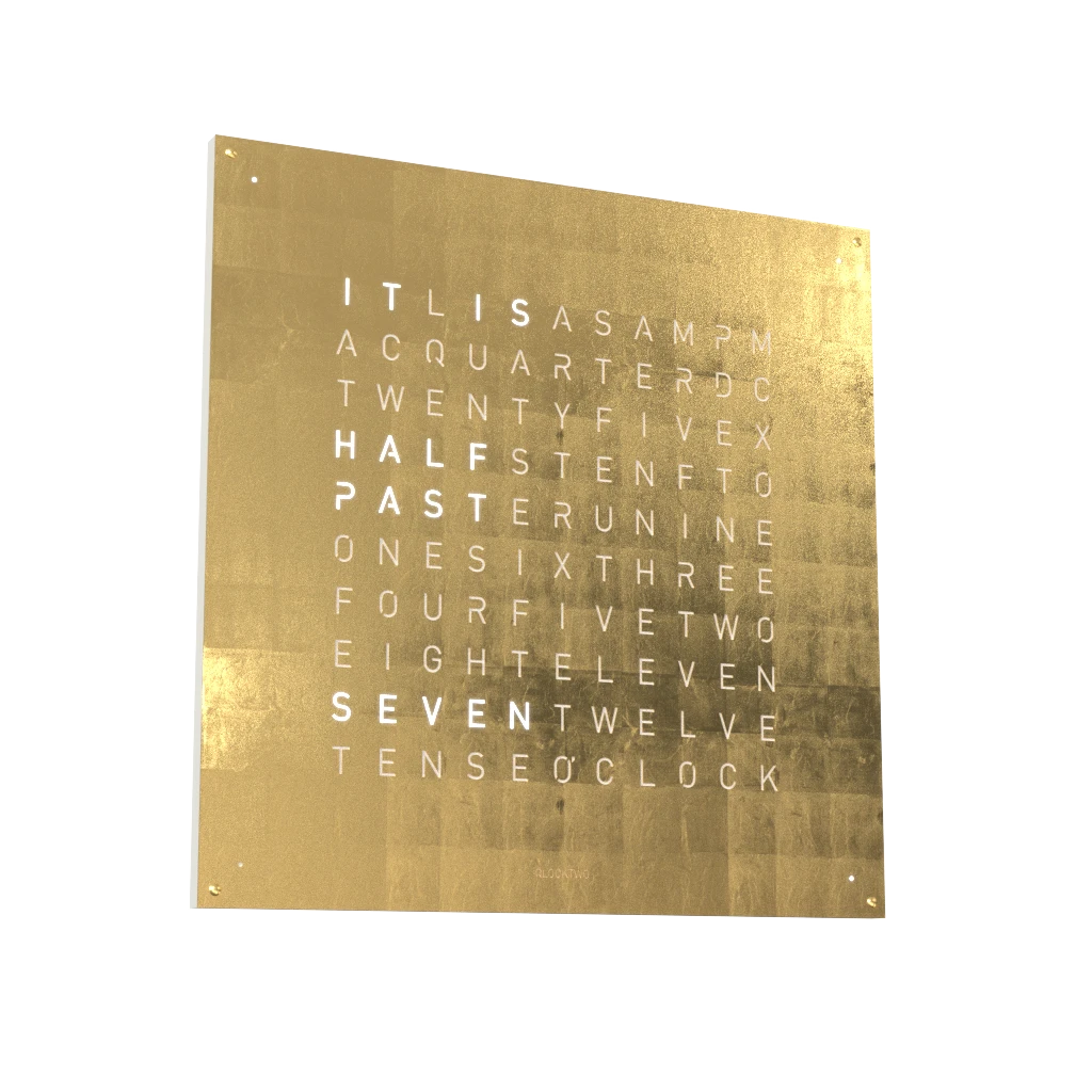 EARTH 90x90 GOLD 時鐘 - CREATOR'S EDITION系列 QLOCKTWO 德國時鐘
