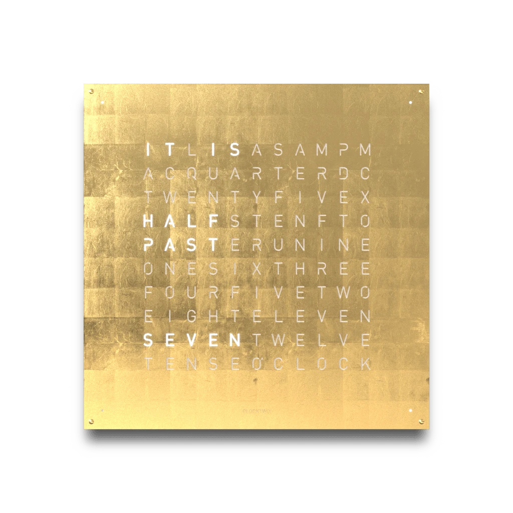 EARTH 90x90 GOLD 時鐘 - CREATOR'S EDITION系列 QLOCKTWO 德國時鐘