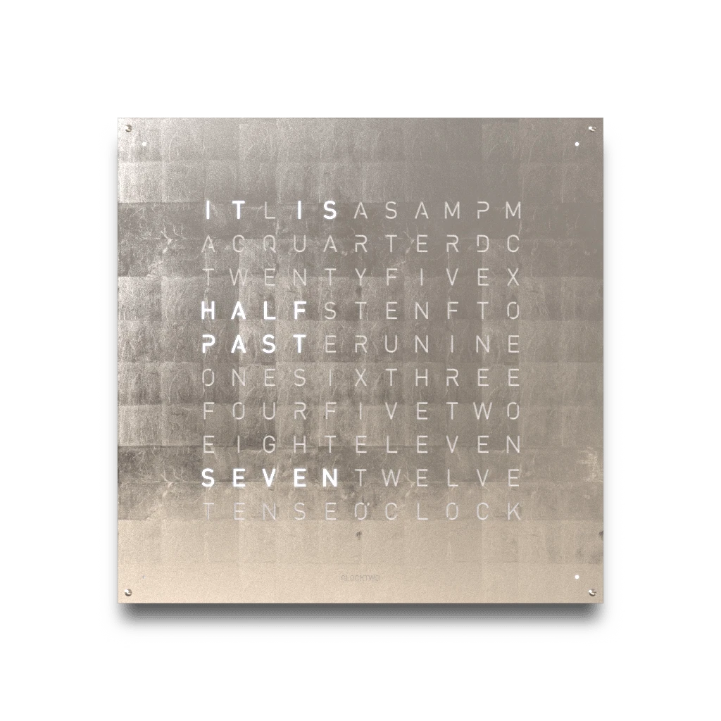EARTH 90x90 PLATINUM 時鐘 - CREATOR'S EDITION系列 QLOCKTWO 德國時鐘