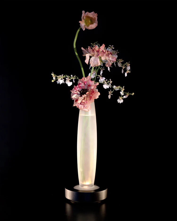 (不完美折扣) Vase/table lamp black white Lys 2 (充電式LED燈照明花器)  - Serax