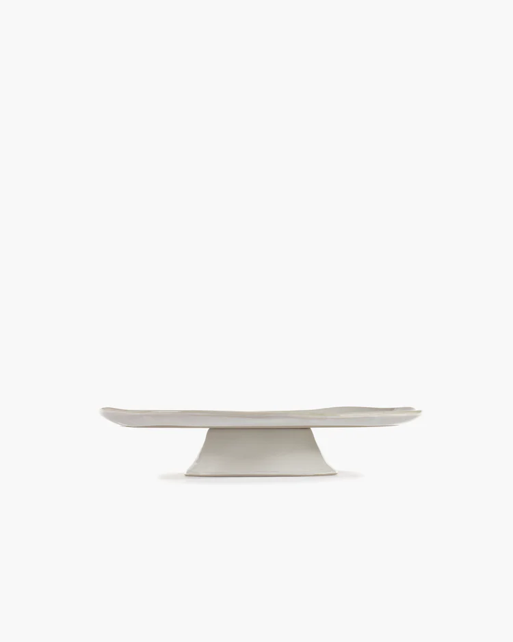 Large plate on foot off-white La Mère - Serax