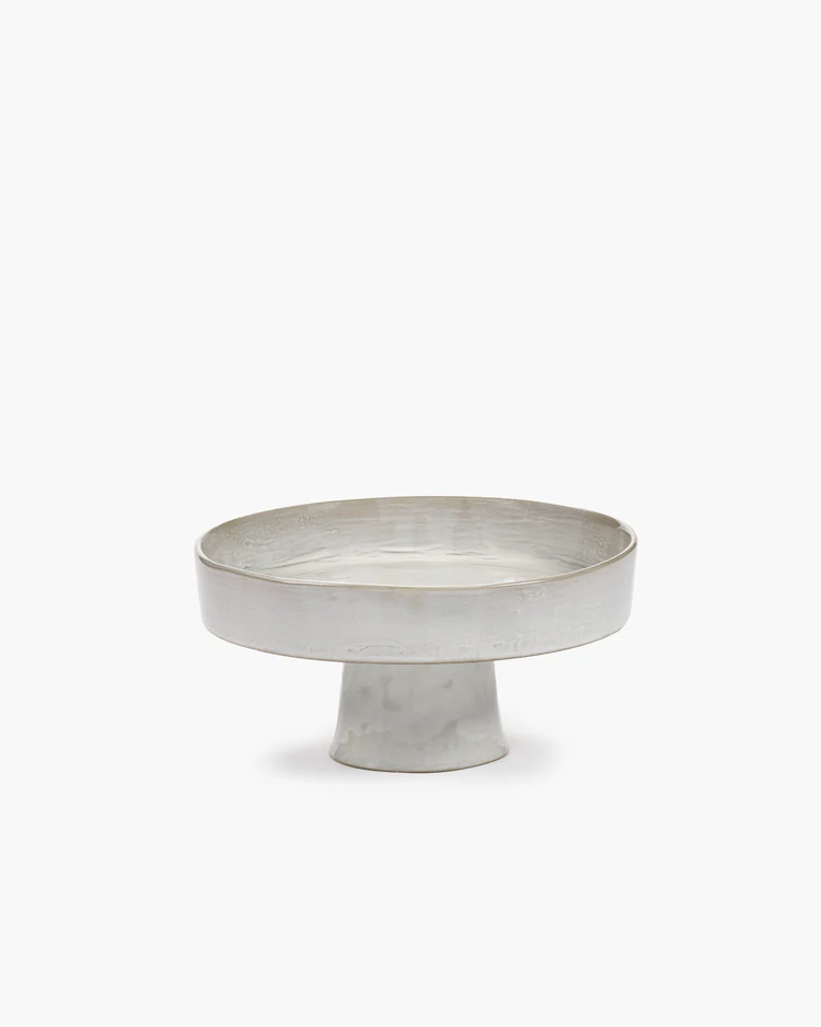 Deep plate on foot L off-white La Mère  - Serax