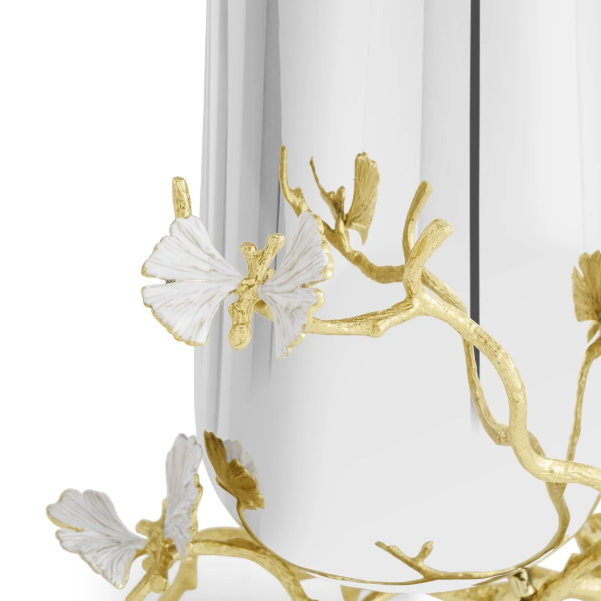 Butterfly Ginkgo Gold Medium Vase - Micheal Aram