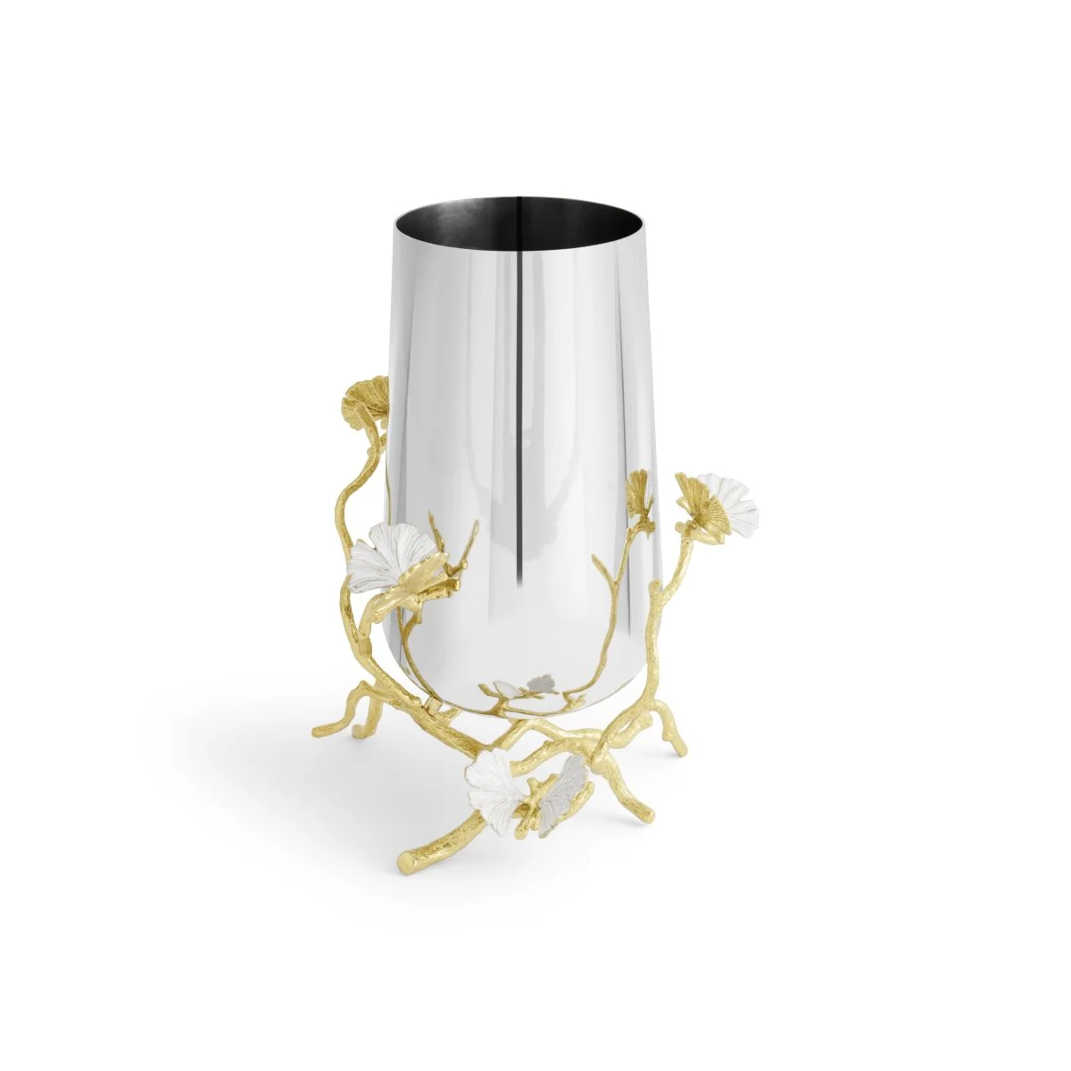 Butterfly Ginkgo Gold Medium Vase - Micheal Aram