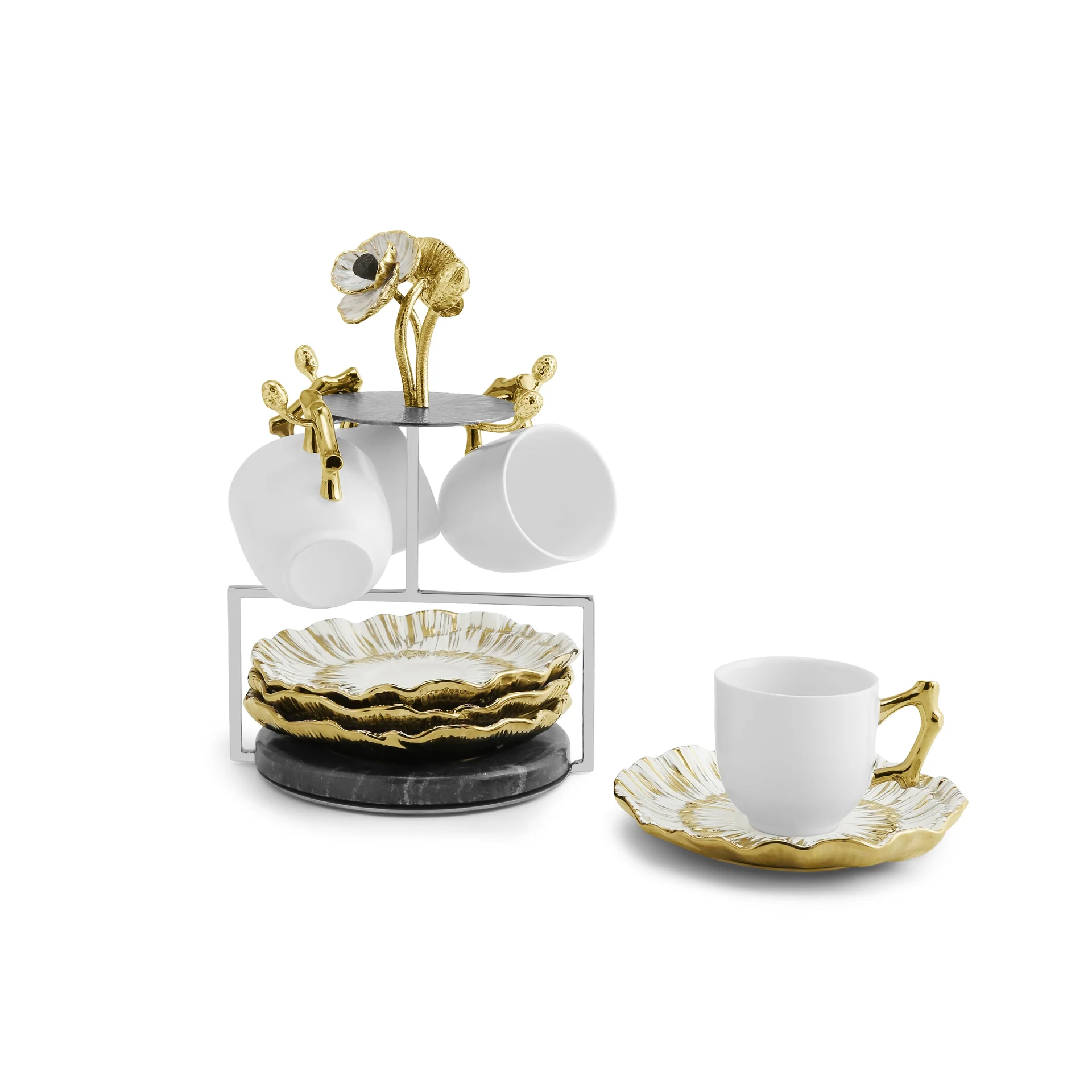 Anemone Demitasse Set (Set w/ Stand) - Micheal Aram