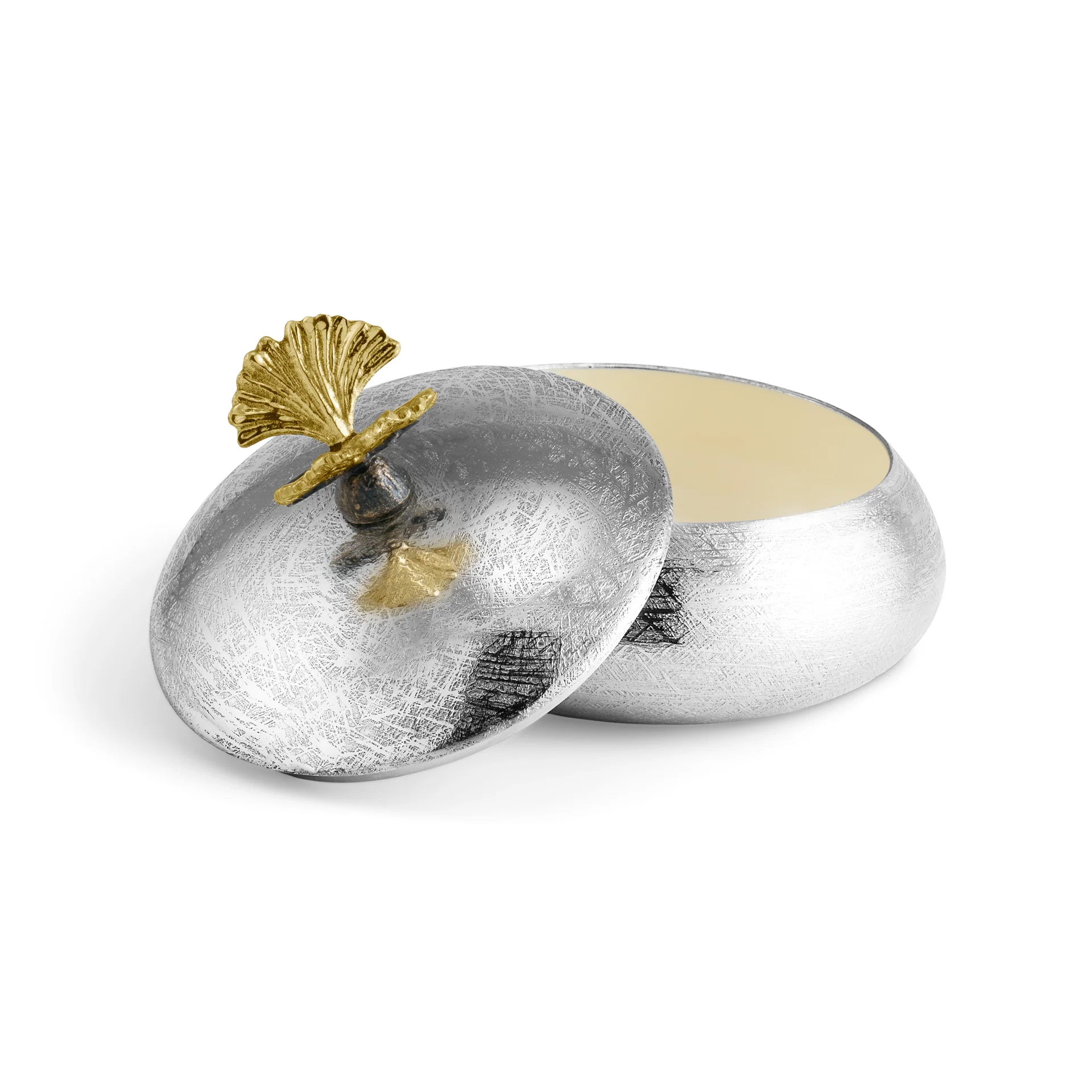 Butterfly Ginkgo Round Trinket Box - Micheal Aram