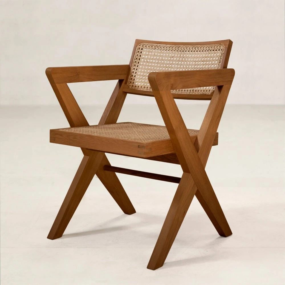Pierre Jeanneret Office Armchair X Leg - Phantom Hands