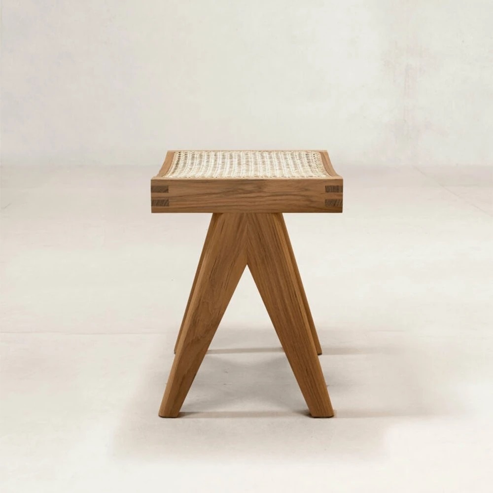 Pierre Jeanneret Low Cane Stool - Phantom Hands