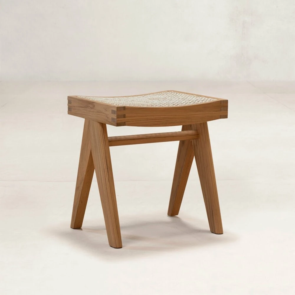 Pierre Jeanneret Low Cane Stool - Phantom Hands