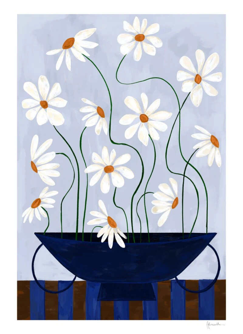 Daisies in Blue Vase - The Poster Club 丹麥藝術海報(團購)