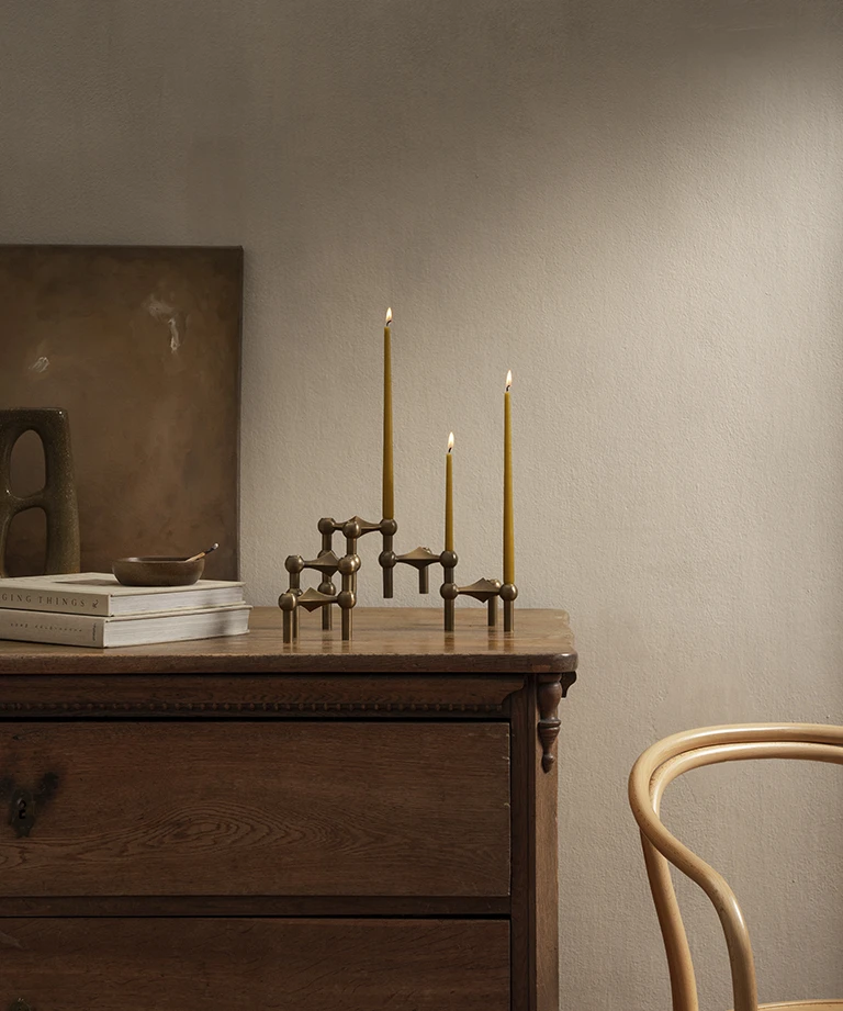 nagel candle holder ( 3-pack / bronzed brass ) 燭台三入組 - STOFF Nagel 丹麥燭台