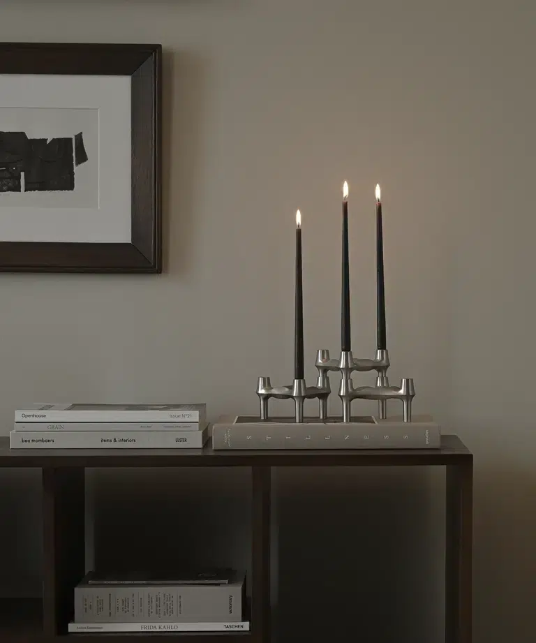 bmf candle holder ( 3-pack / brushed chrome ) 燭台 - STOFF Nagel 丹麥燭台
