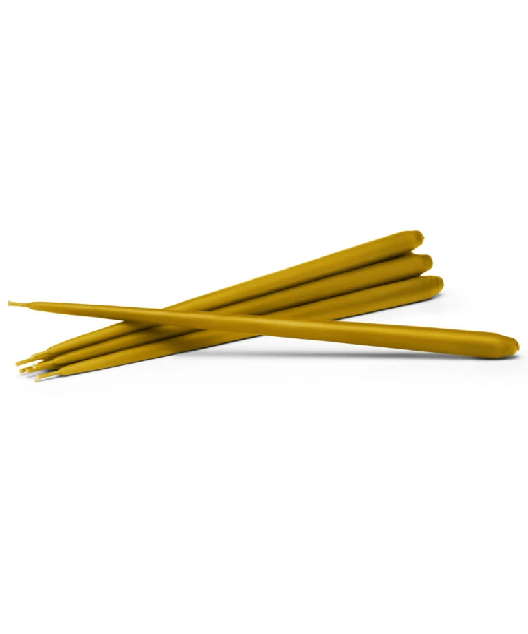 mustard taper candles 不滴蠟錐形蠟燭 ( 六支一組 ) - ester & erik  丹麥蠟燭