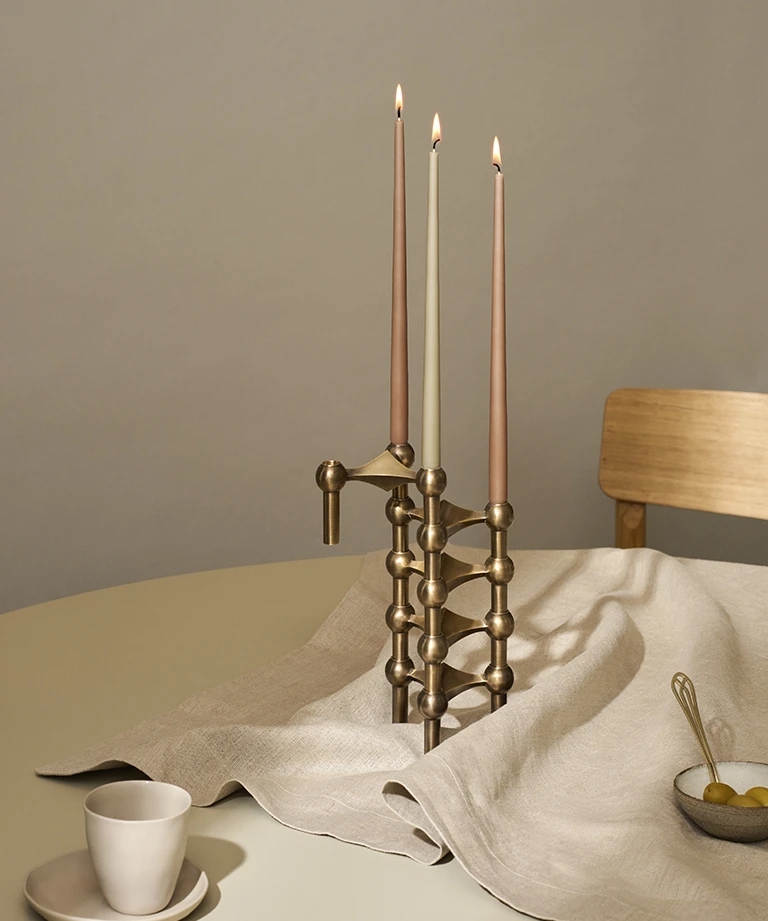soft brown taper candles 不滴蠟錐形蠟燭 ( 六支一組 ) - ester & erik  丹麥蠟燭