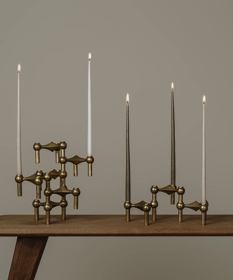 taupe taper candles 不滴蠟錐形蠟燭 ( 六支一組 ) - ester & erik  丹麥蠟燭