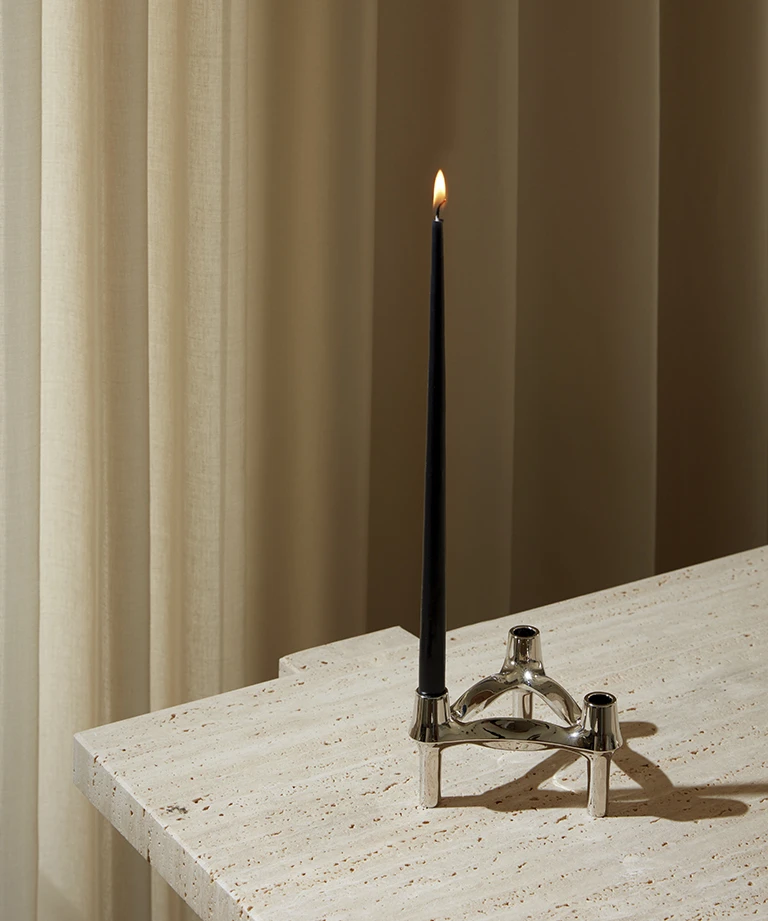 black taper candles 不滴蠟錐形蠟燭 ( 六支一組 ) - ester & erik  丹麥蠟燭