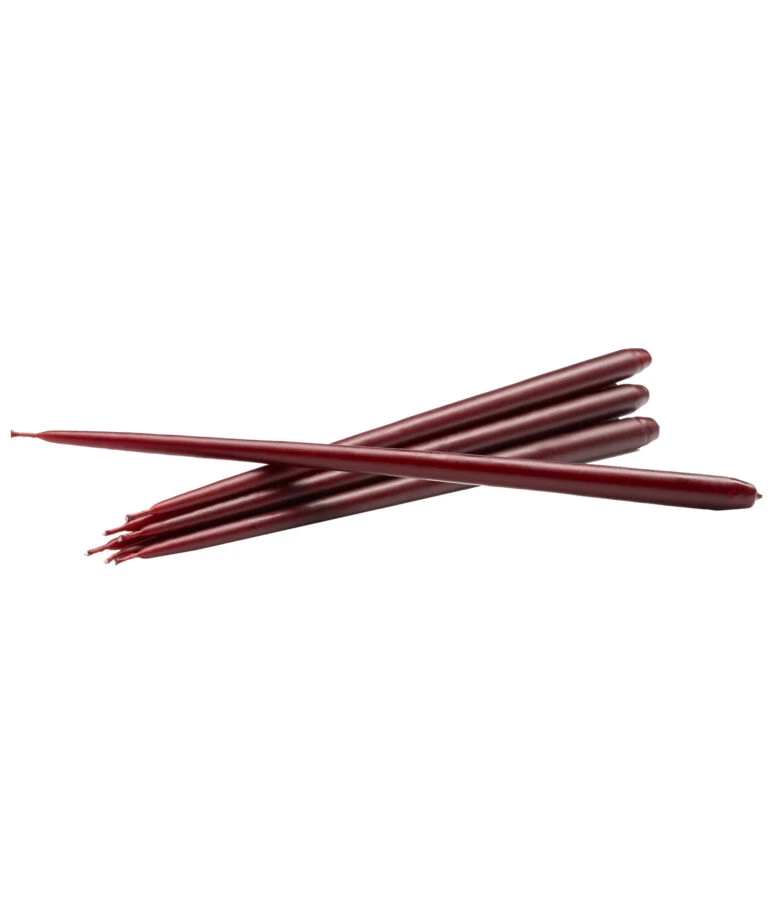 burgundy red taper candles 不滴蠟錐形蠟燭 ( 六支一組 ) - ester & erik  丹麥蠟燭