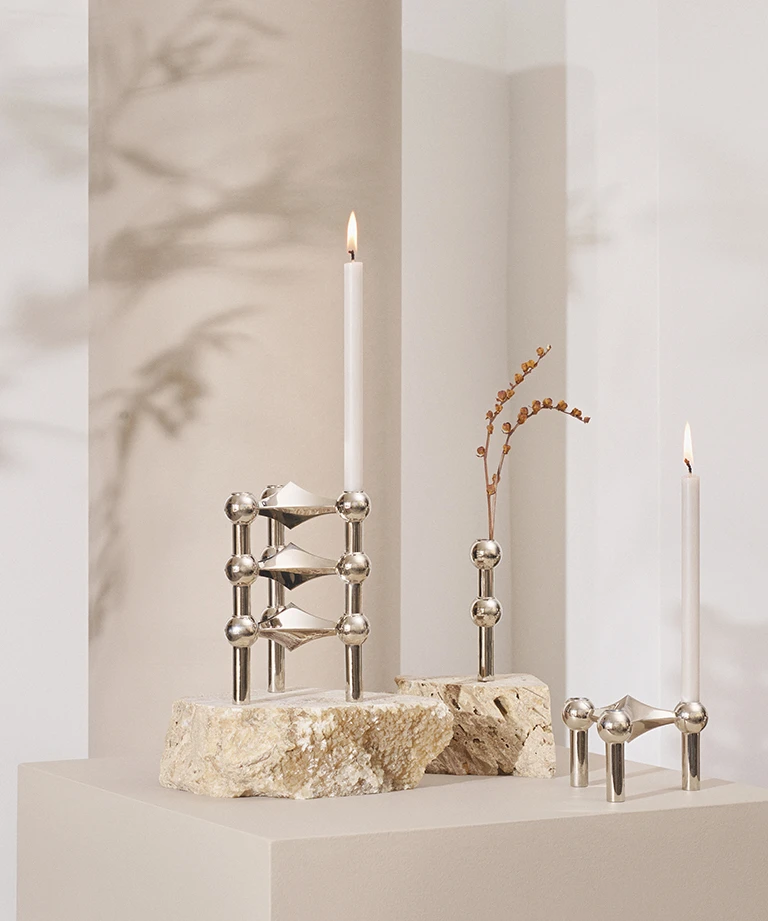linen grey candles 不滴蠟圓柱蠟燭 ( 12支一組 ) - ester & erik  丹麥蠟燭