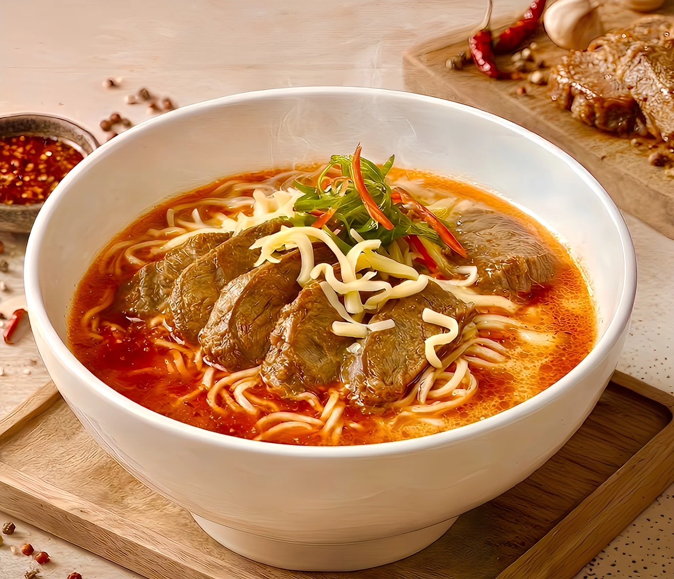 起司麻奶牛肉麵 Cheesy Mala Creamy Beef Soup Noodles