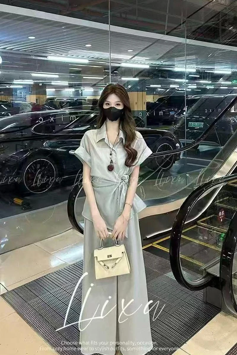 收腰雪紡套裝