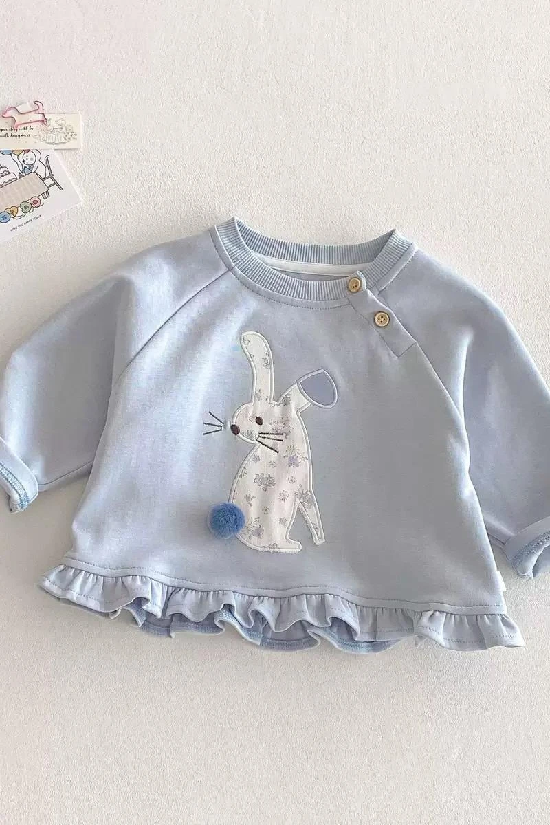 刺繡毛球兔T