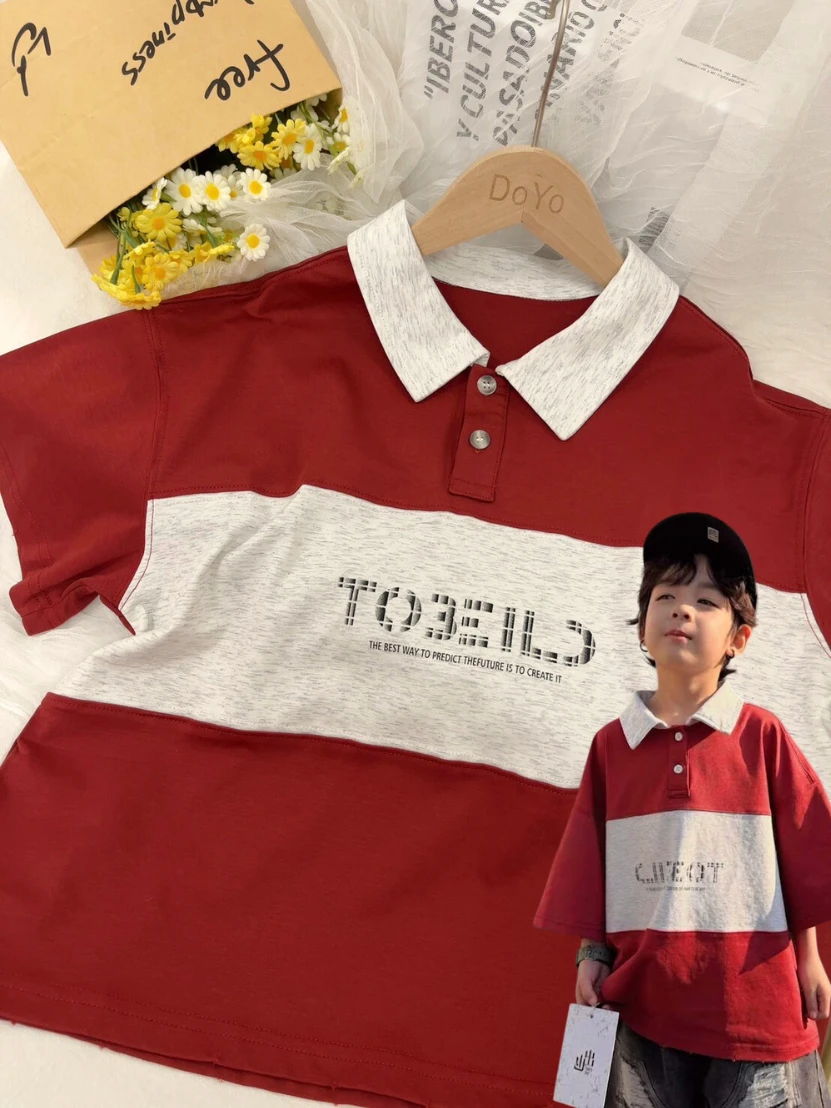 撞色polo衫