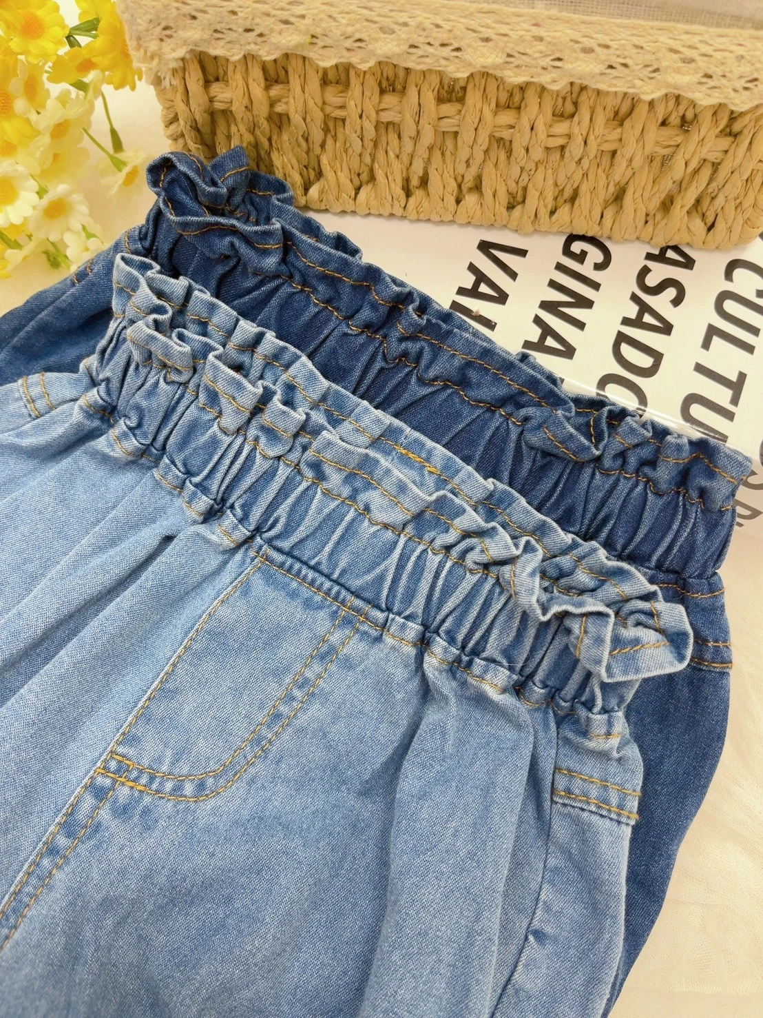 花苞單寧短褲