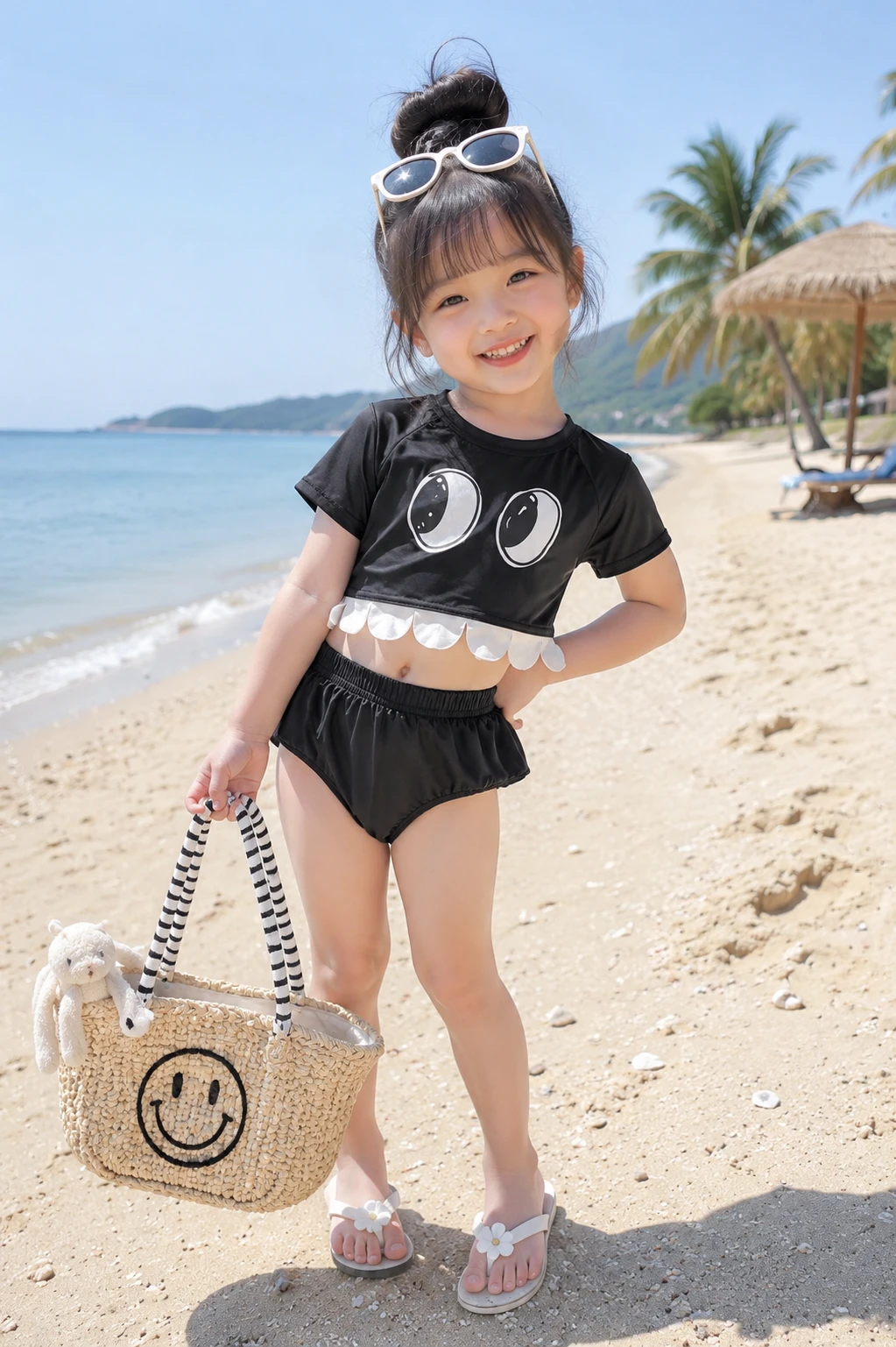 大眼睛兩截式泳裝