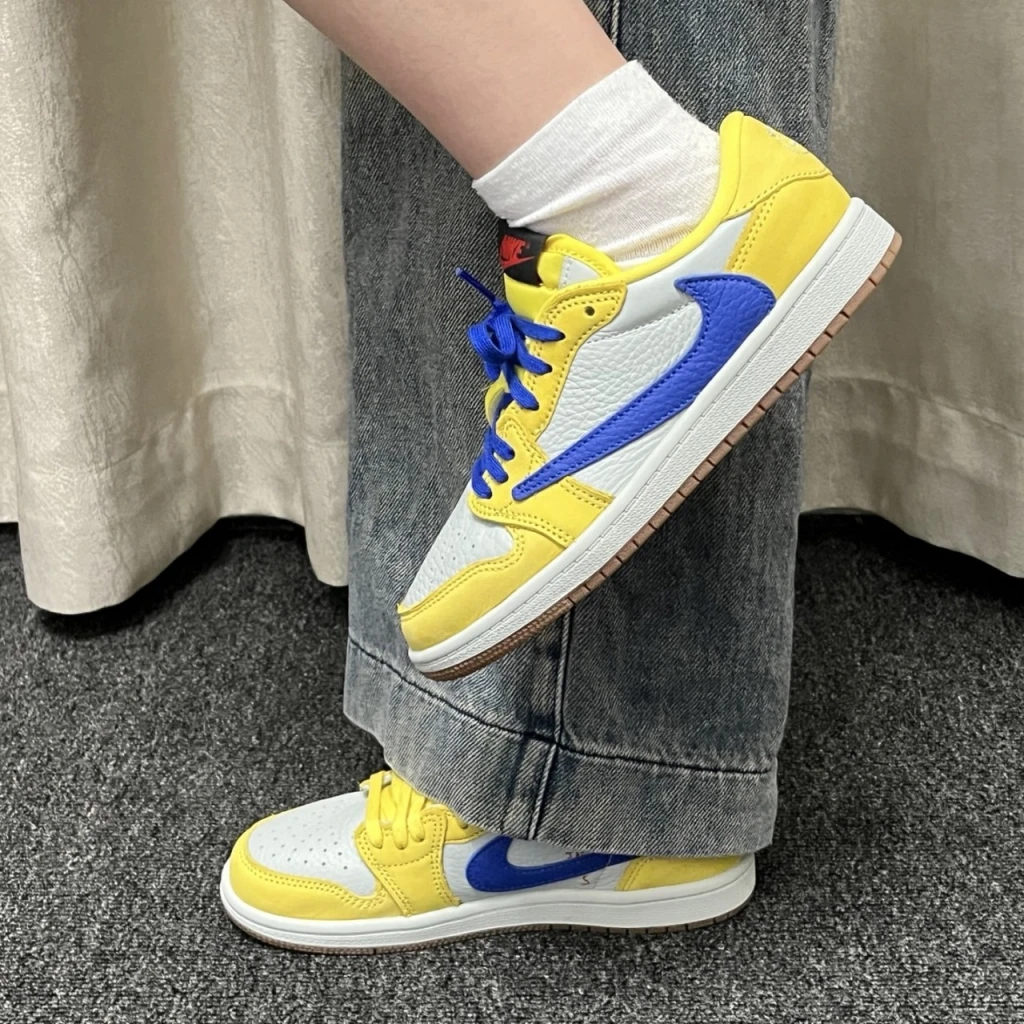 Travis Scott x Air Jordan 1 Low Canary 倒鉤 黃藍 金絲雀 DZ4137-700