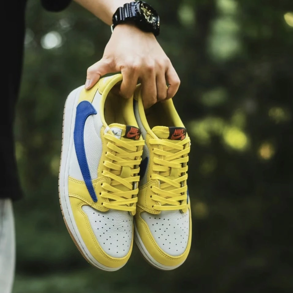 Travis Scott x Air Jordan 1 Low Canary 倒鉤 黃藍 金絲雀 DZ4137-700