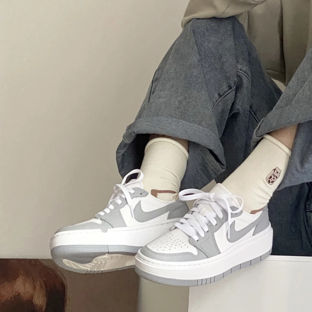 NIKE AIR JORDAN 1 ELEVATE LOW SE "Wolf Grey" 厚底灰白小迪奧 (DH7004-100)