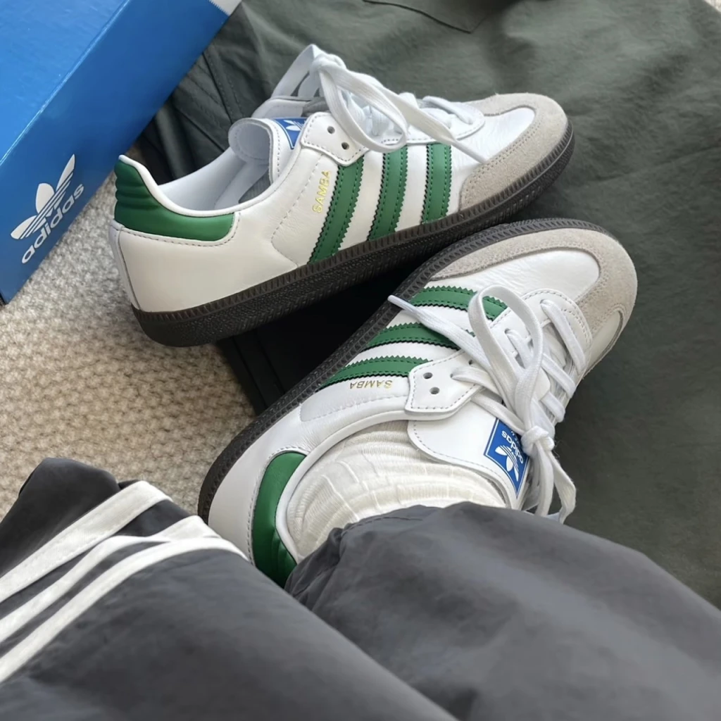 ADIDAS ORIGINALS SAMBA OG 復古白綠 (IG1024)