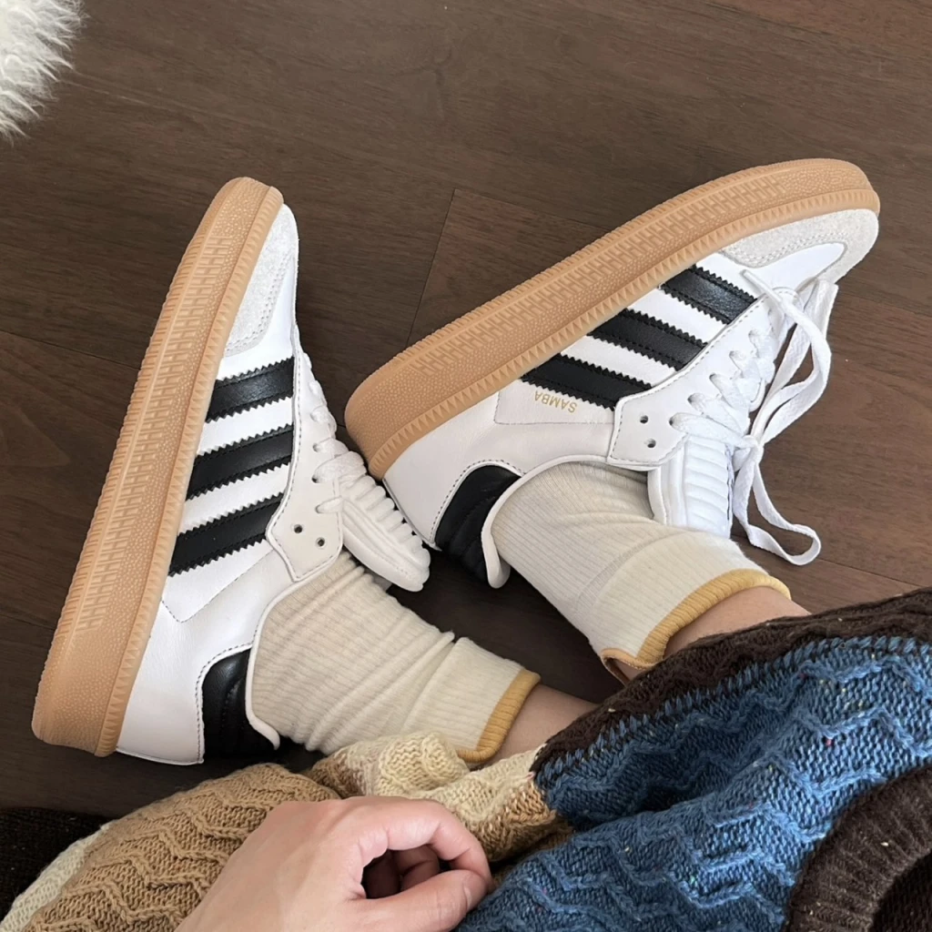 ADIDAS ORIGINALS SAMBA XLG 焦糖白黑厚底德訓鞋 (IE1377)