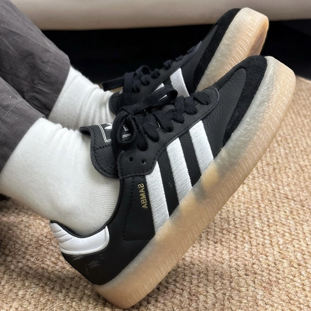 ADIDAS ORIGINALS SAMBA 2.0 焦糖底厚底黑白 (ID0436)