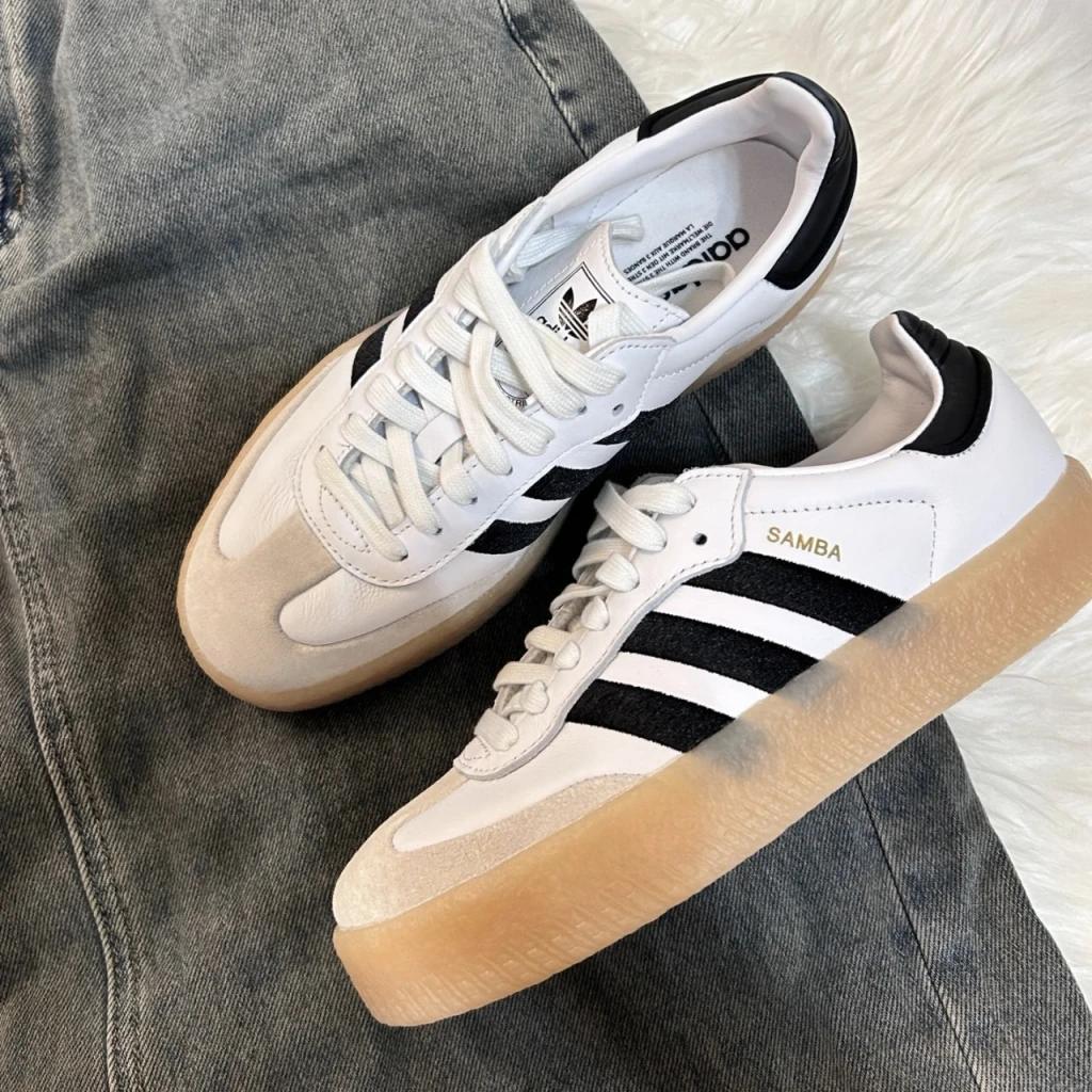 ADIDAS ORIGINALS SAMBA 2.0 焦糖底厚底白黑 (JI1349)