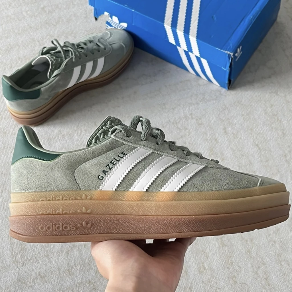ADIDAS ORIGINALS GAZELLE INDOOR 厚底復古抹茶綠 (ID6998)