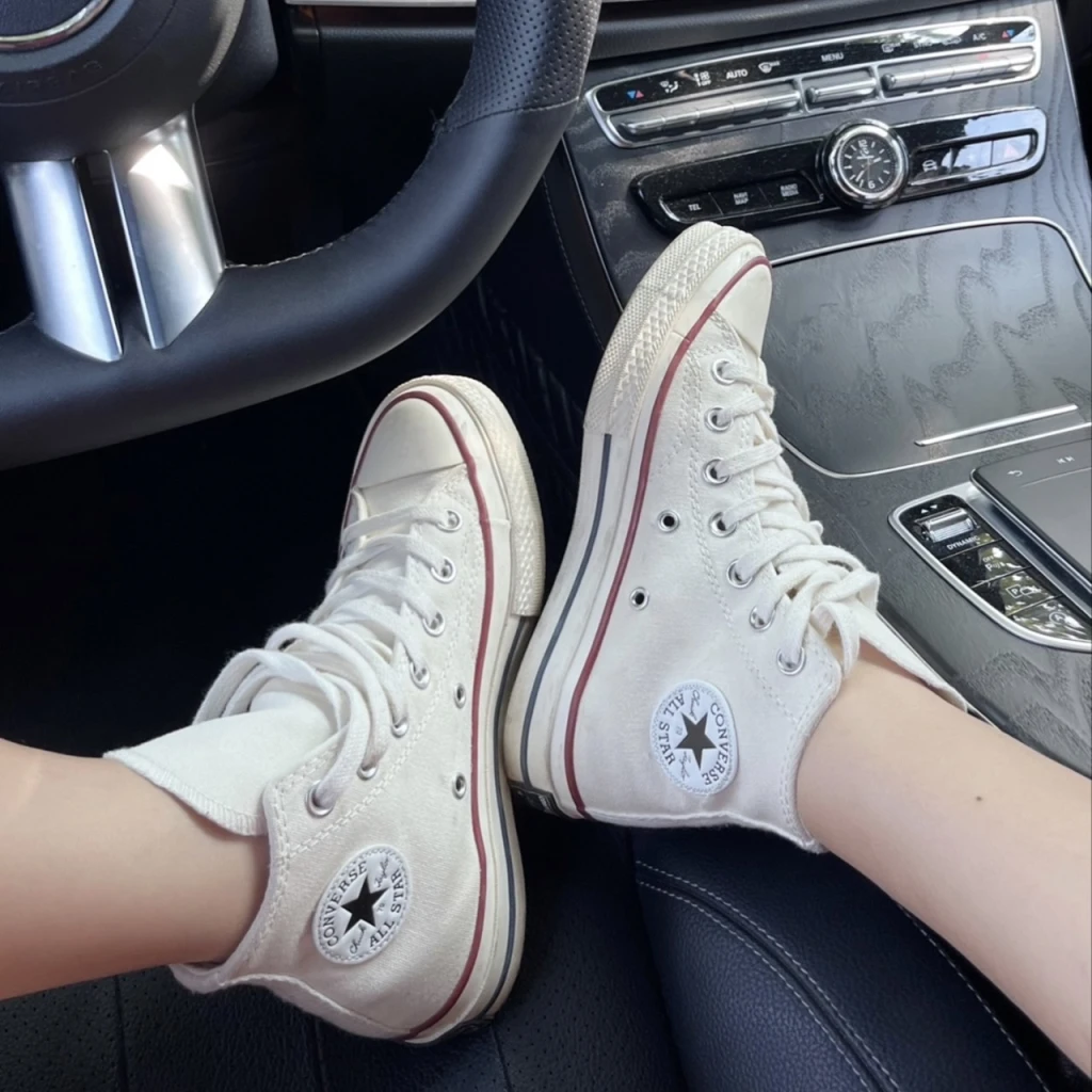 CONVERSE Chuck70 高筒米白帆布鞋(162053C)