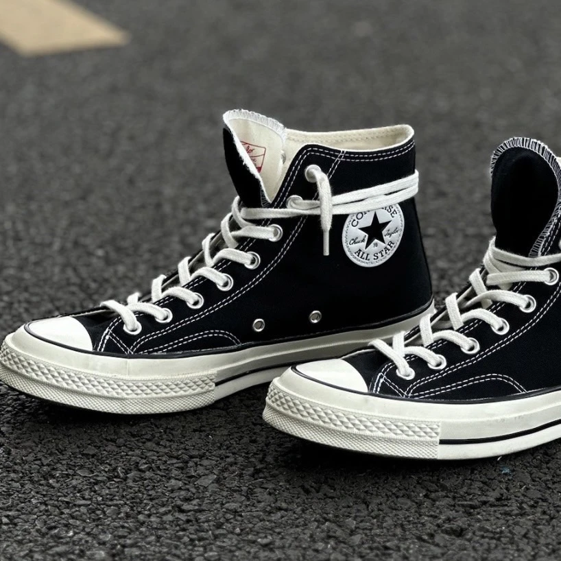CONVERSE Chuck70 高筒黑白奶油底帆布鞋 (162050C)