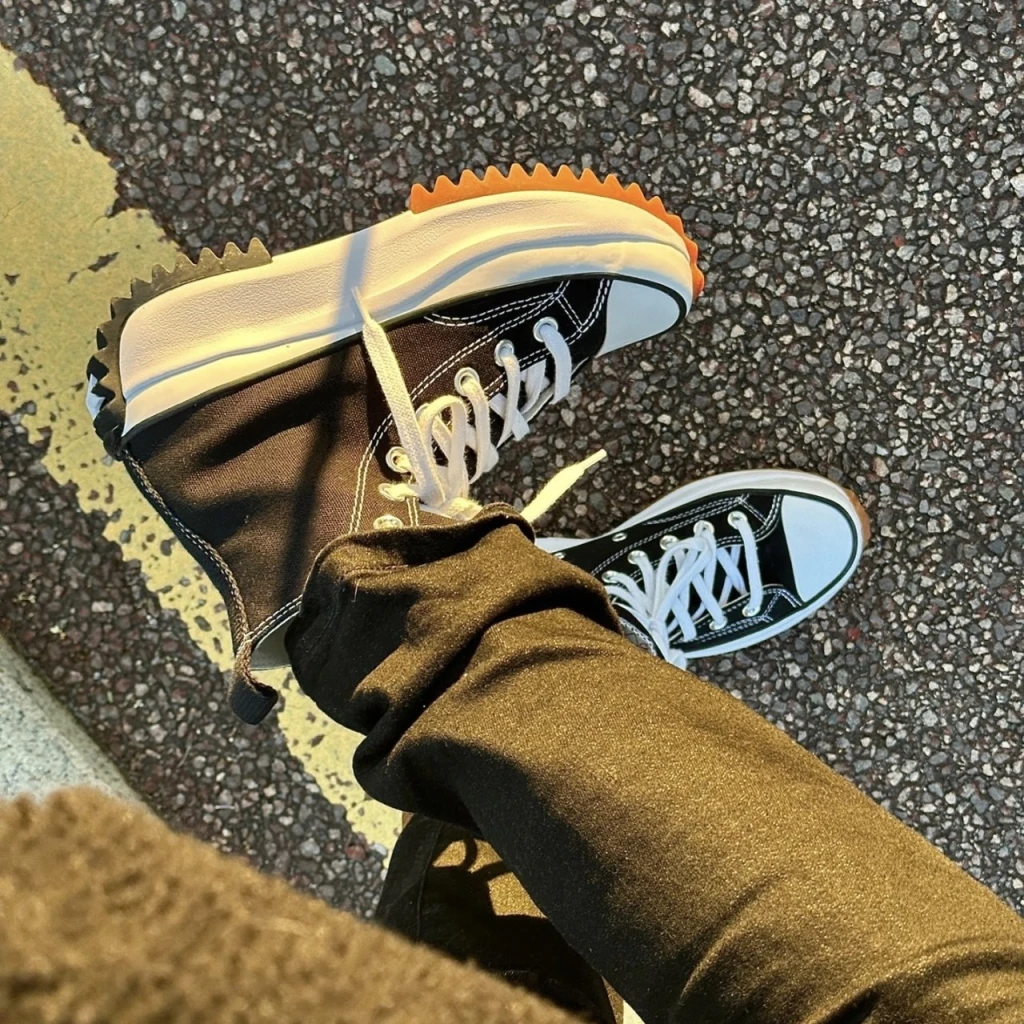 CONVERSE Run Star Hike 鋸齒增高厚底黑白帆布鞋 (166800C)