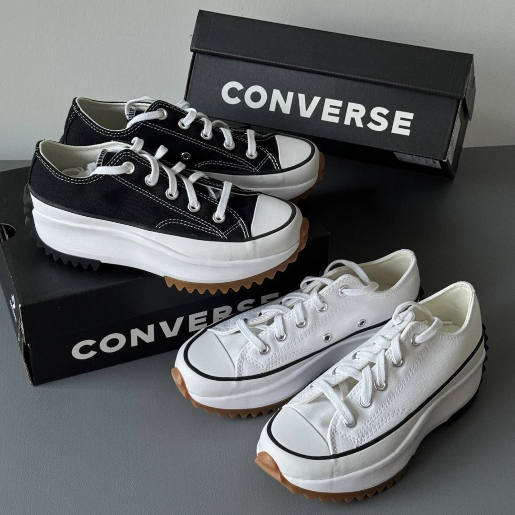 CONVERSE Run Star Hike 低筒厚底鋸齒純白帆布鞋 (168817C)