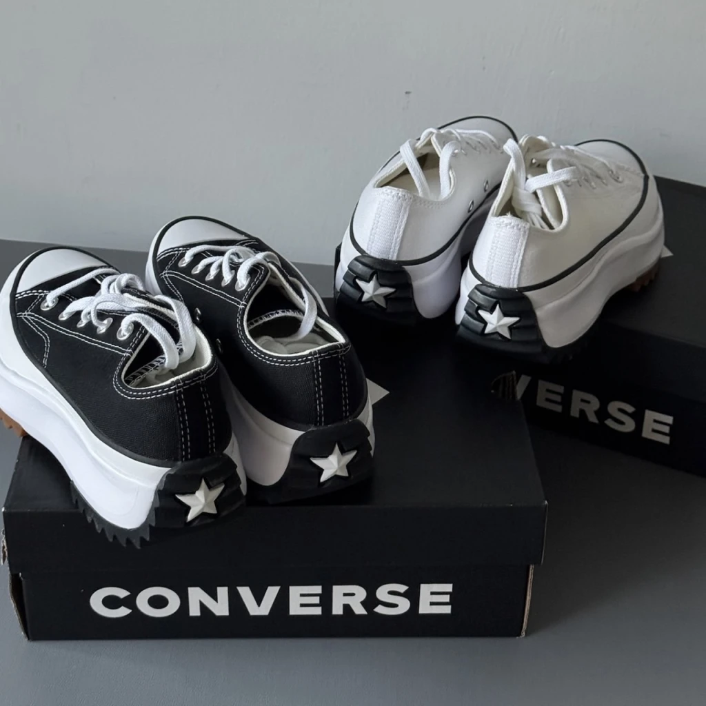 CONVERSE Run Star Hike 低筒厚底鋸齒純白帆布鞋 (168817C)