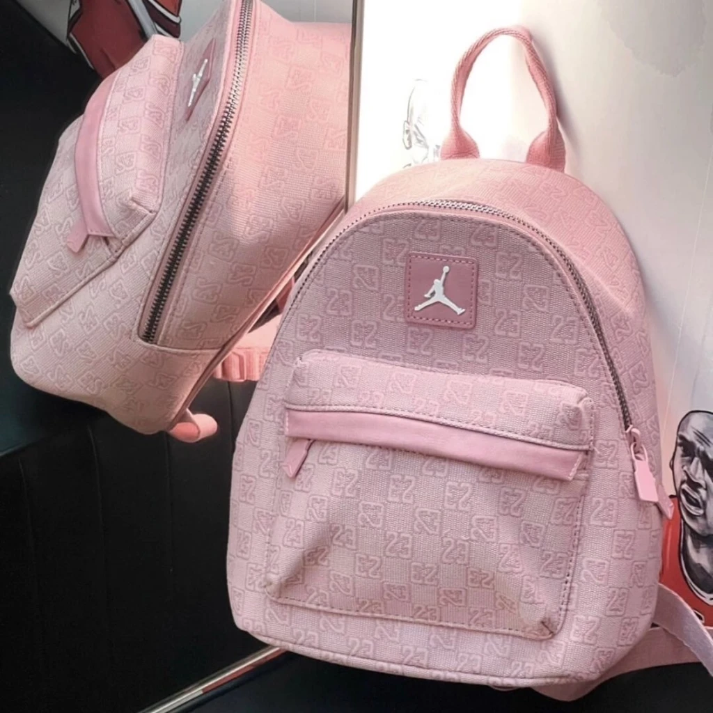 AIR JORDAN 櫻花粉棋盤格紋 後背包MINI