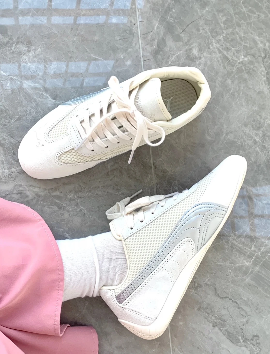 PUMA Speedcat OG 復古賽車鞋 麂皮奶油銀 (403902-01)